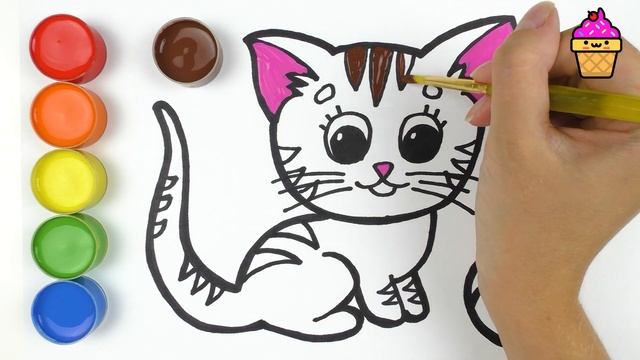 Раскраска для детей КОТЁНОК. Мультик - Раскраска. Учим цвета. КАПКЕЙК смотреть онлайн