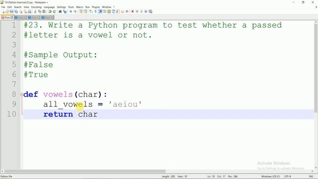 #23 WAP to check the given char/letter is vowel or not in Python | Check vowel | Python Practice смотреть онлайн