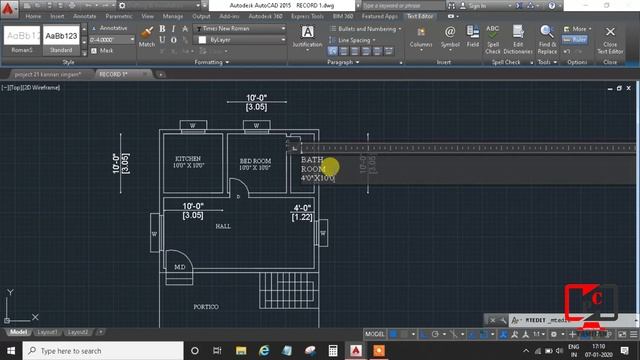 How to size marking | house plan in top view | autocad 2015 | pc tamilan смотреть онлайн