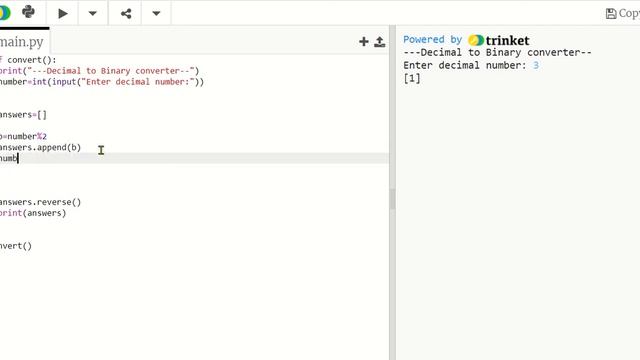 Decimal to Binary converter (Python Demo) смотреть онлайн