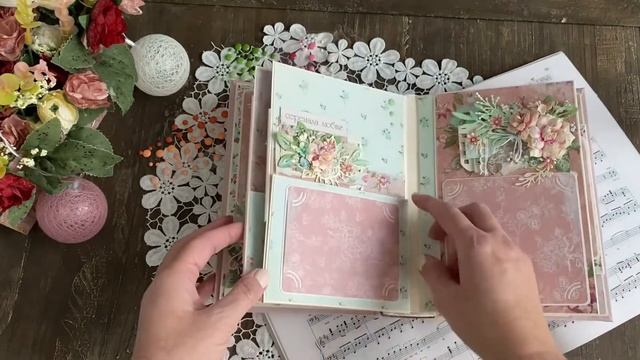 Обзор фотоальбома «Музыка цветов». Скрапбукинг