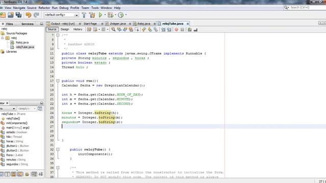 Como hacer reloj en java , usando Threads смотреть онлайн