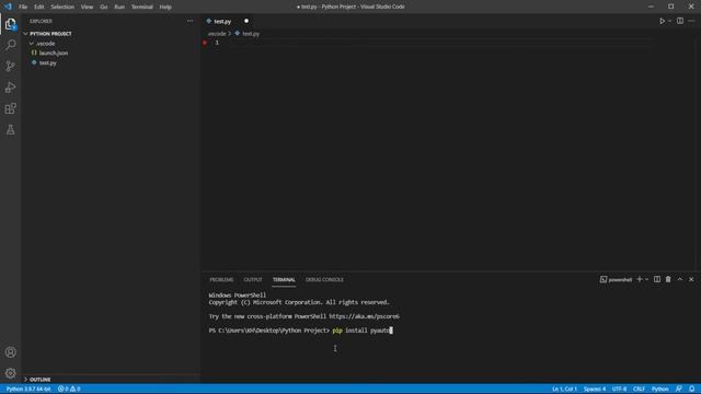 (vscode tutorial) python install pyautogui смотреть онлайн