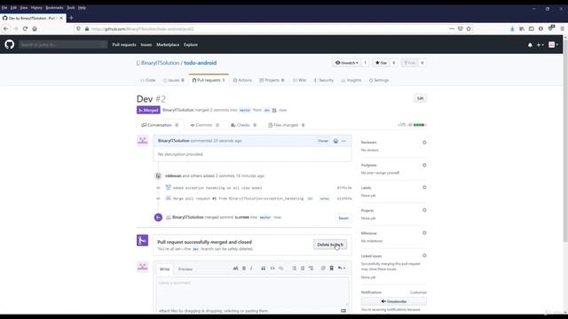 257 Git branch push pull request merge смотреть онлайн