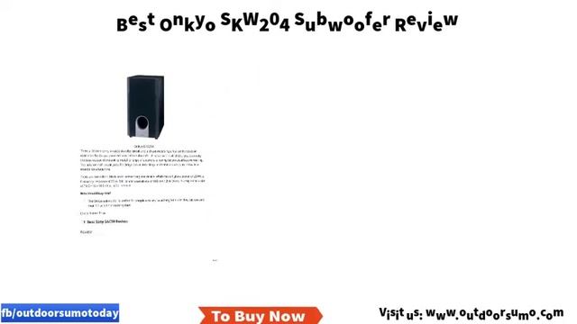 Best Onkyo SKW204 Subwoofer Review and Buying Guide by Outdoorsumo смотреть онлайн