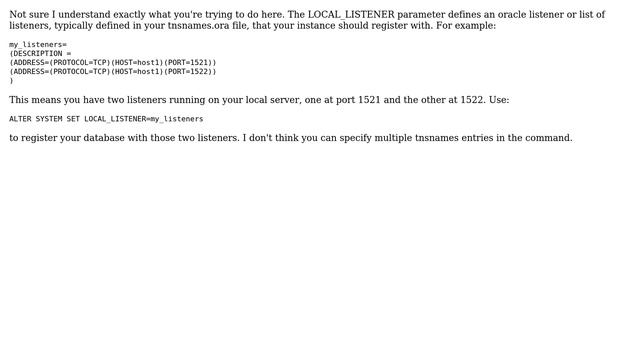 DevOps & SysAdmins: How to register two net service names in local_listener parameter? смотреть онлайн