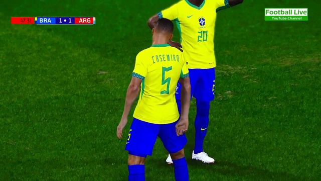 BRAZIL Vs ARGENTINA - Final Copa America 2024 | Full Match All Goals | Messi V Neymar | PES Gamepla