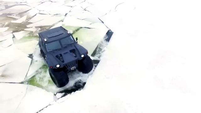 Белорусский вездеход на шинах низкого давления Хаски, зимний тест драйв смотреть онлайн