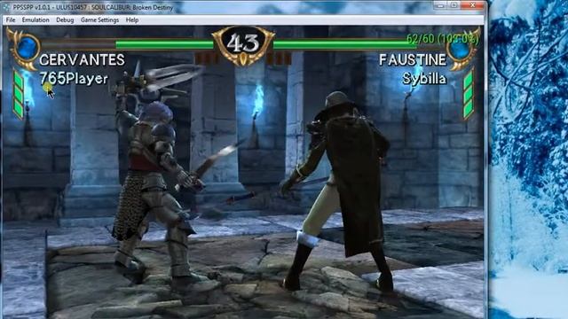 SOUL CALIBUR : Broken Destiny Cervantes vs Faustine on my PC with PPSSPP v1.0 смотреть онлайн