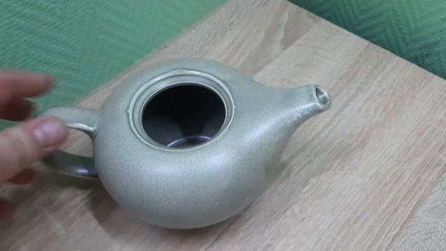 Чайник «Агава»; фарфор; 0,7л; матовый зеленоватый Kunstwerk арт 1034496 смотреть онлайн