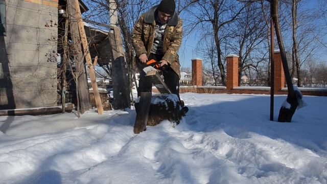 Бензопила STIHL 180, мороз -22 грд по Цельсию смотреть онлайн