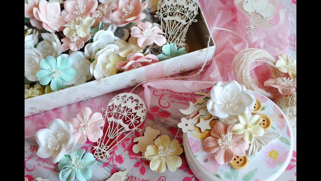 Распаковка скрап-посылок/ Цветы и чипборд/ Дизайнерская посылка MoNa Design смотреть онлайн