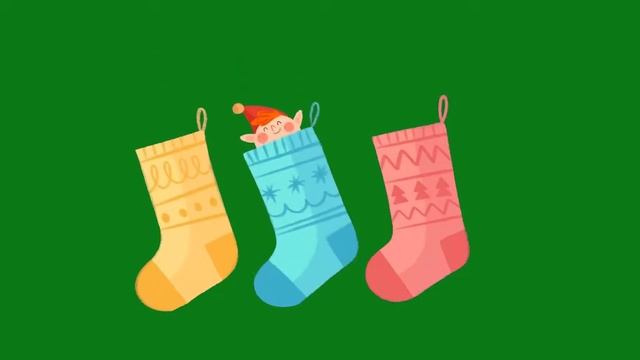 Футаж Новогодний "Гном выглядывает из носка". Хромакей. Анимация. смотреть онлайн