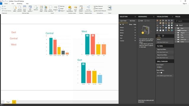 PowerBI Buttons & Bookmarks options смотреть онлайн