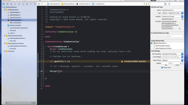 Datatype and variable in objective c ( int , float, char, string ) смотреть онлайн
