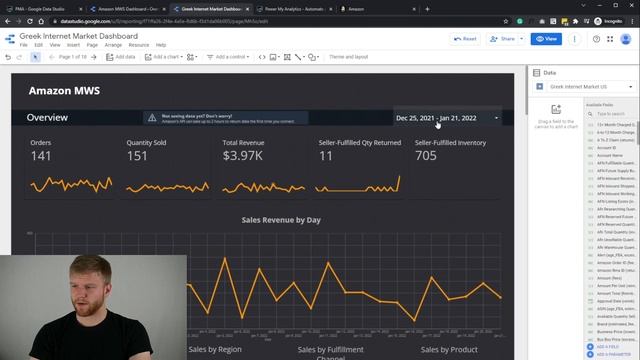 How to Connect Amazon Seller Central Data to Google Data Studio + Google Sheets with PMA смотреть онлайн