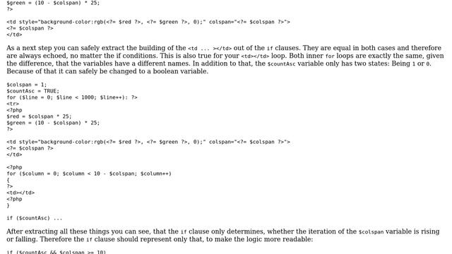 Code Review: PHP-generated table with colored cells (3 Solutions!!) смотреть онлайн