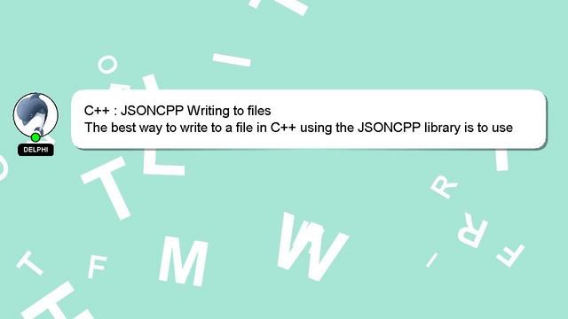 C++ : JSONCPP Writing to files смотреть онлайн
