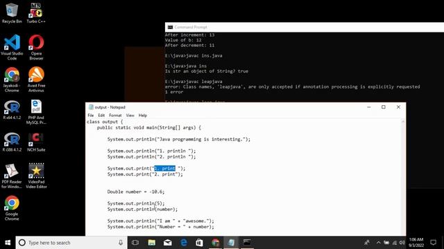 Java input and output Statement смотреть онлайн