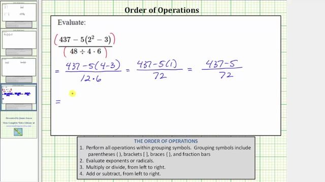 Ex 3: Simplify An Expression In Fraction Form (Order Of Operations)