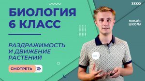 Раздражимость и движение растений. Видеоурок 19. Биология 6 класс