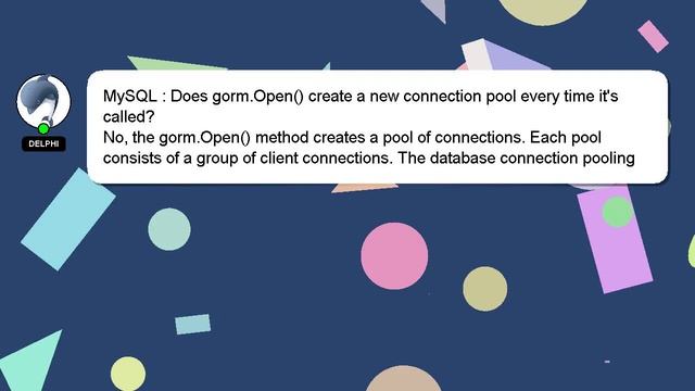 MySQL : Does gorm.Open() create a new connection pool every time it's called? смотреть онлайн