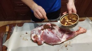 Баранья нога на мангале
