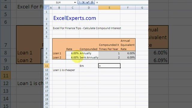 ExcelExperts.com -Excel For Finance Tips Calculate Compound Interest, Find Cheaper Loans смотреть онлайн