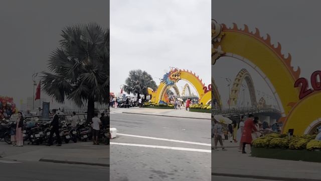 Золотой мост дракона в Дананге во Вьетнаме смотреть онлайн