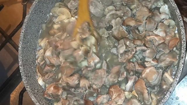 Куриные желудки с грибами!!!/ Mantarlı Tavuk Midesi!!!