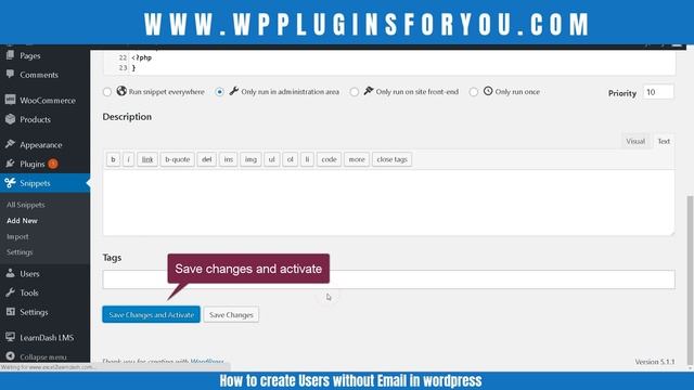 How to create users without Email in WordPress ? смотреть онлайн