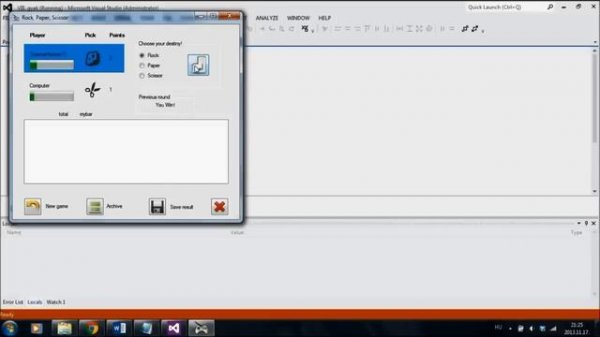 C# in Visual Studio: Rock, Paper, Scissor Game [Windows Form App]