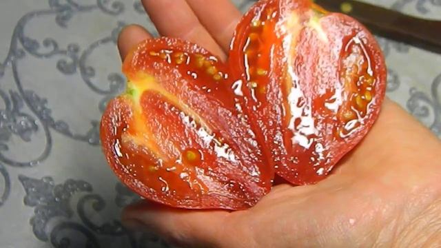 Томат Разбитое сердечко. Тест спелых плодов. смотреть онлайн