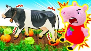 Пеппа и Джордж на ферме  Видео для детей про игрушки Свинка Пеппа на русском языке