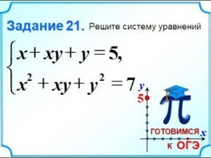 ОГЭ-20. Симметрическая система уравнений