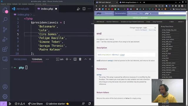 Função end() para Array no PHP смотреть онлайн