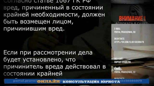 Причинение вреда в состоянии необходимой обороны. Юридическая консультация в Санкт-Петербурге (СПб) смотреть онлайн