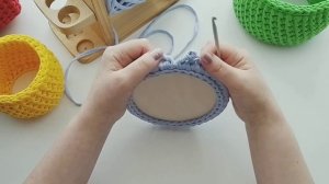 Мастер класс КОРЗИНА узором "диагональные галочки"