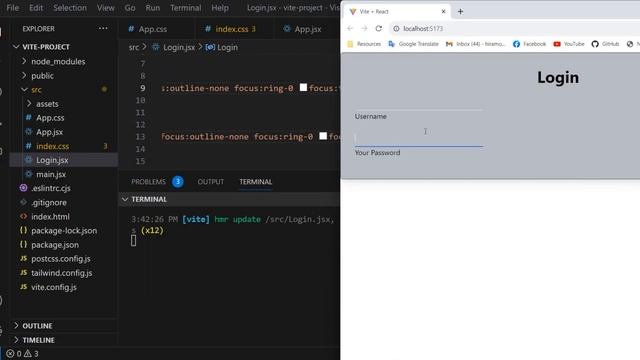 Login Form Design with React, Vite, and Tailwind CSS. смотреть онлайн
