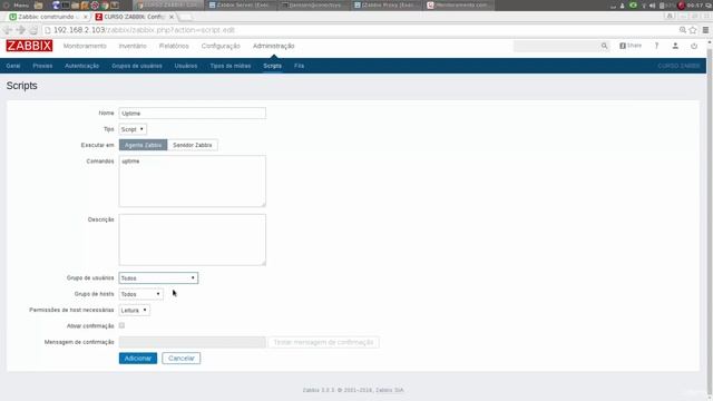 Zabbix | 54. Executando scripts via interface web смотреть онлайн