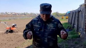 Брайт BR 135 GB PRO. Первые испытания. Работа фрезами. Посадка картофеля "под окучник".