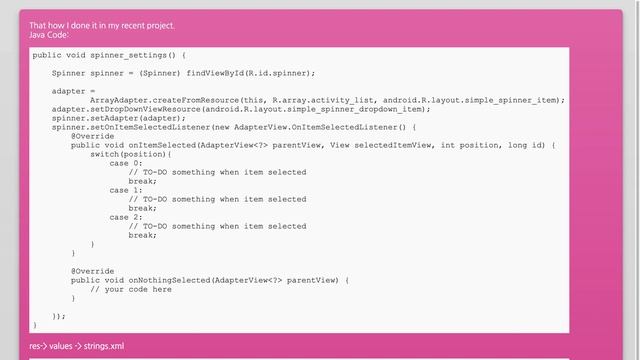 Android Spinner Item Layout for Default Entries in XML смотреть онлайн