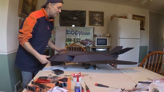 LX Models F-117A Nighthawk 70mm EDF Stealth Fighter, Sound Check Before/After Using Du-Bro Balance смотреть онлайн