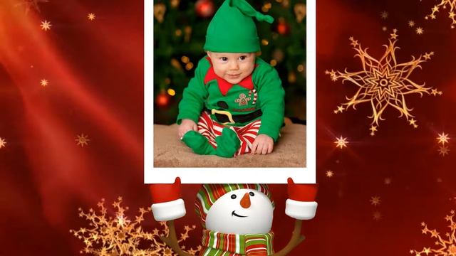 Новогодняя открытка со снеговичками! Фотографии и текст те, которые Вы пришлёте. смотреть онлайн