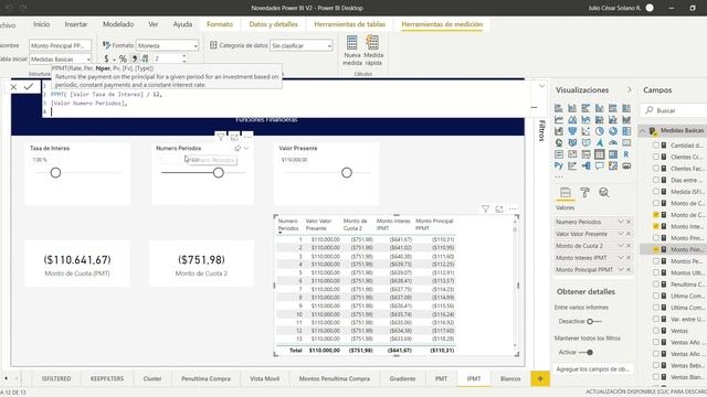 Cálculo del Pago al Principal de un Préstamo en Power BI - PPMT смотреть онлайн
