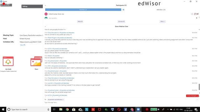 edWisor Mentor Hours | 03 Sep 2019 | Data Science Query Resolution Session | Mentor - Mr. Adi Chand смотреть онлайн