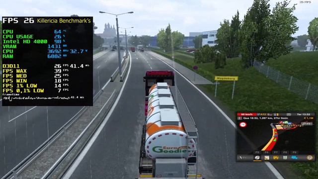EURO TRUCK SIMULATOR 2 em PC FRACO - Intel HD Graphics 4000 - I73770 - Terceira Pessoa [BENCHMARK] смотреть онлайн