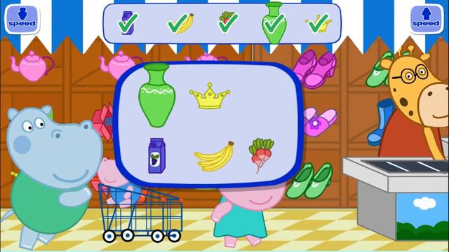 Baby Shop Peppa Hippo Mini Games For Kids Hippo Peppa Cartoon Games For Children смотреть онлайн