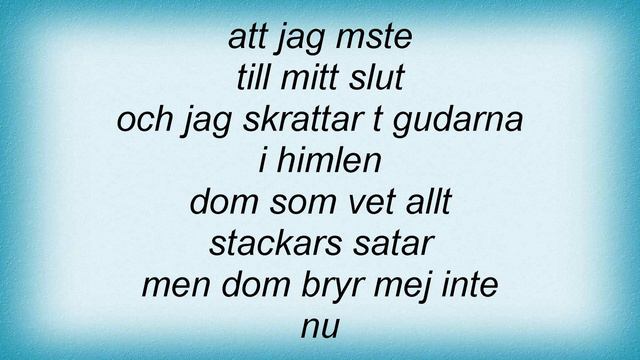 Eva Dahlgren - Egoism Lyrics смотреть онлайн