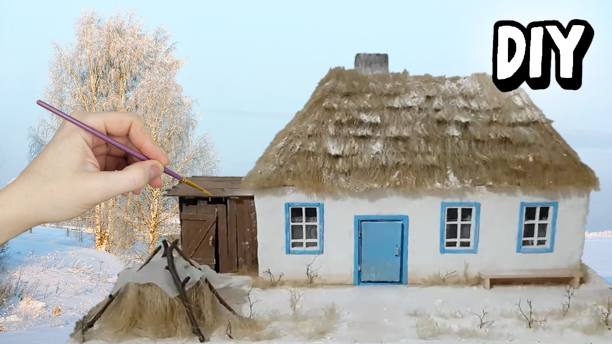 Хата мазанка из картона своими руками / DIY смотреть онлайн